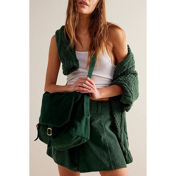 FREE PEOPLE Zahara Suede Messenger Bag / Enchanted Forest - Picture 5 of 10